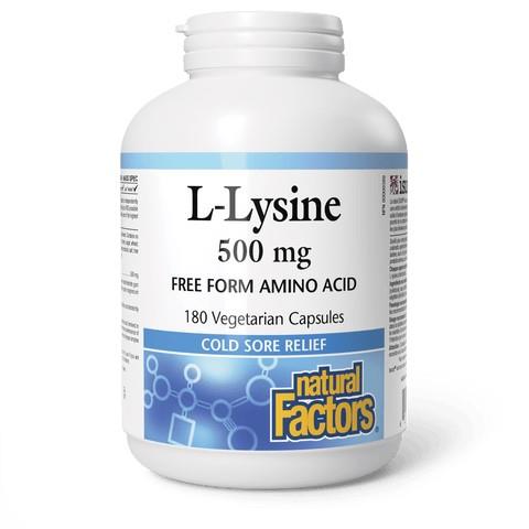 NATURAL FACTORS L-LYSINE 500MG 180VCAPS