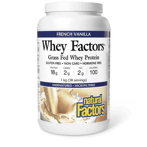 100% Natural Whey Protein, French Vanilla, 1kg (45 Servings)