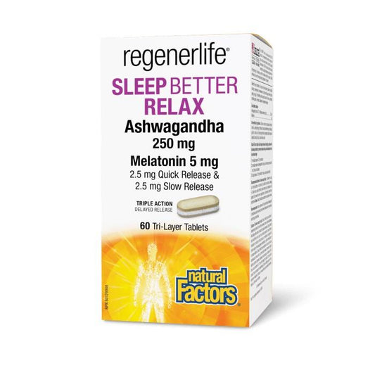 NATURAL FACTORS REGENERLIFE SLEEP BETTER RELAX - 60 TABLETS