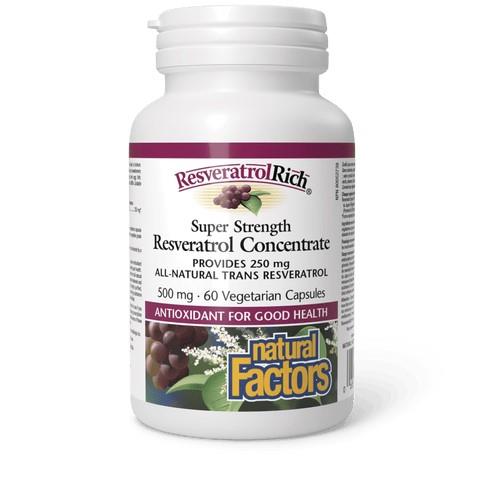 Super Strength Resveratrol Concentrate, 500mg, 60 Vcaps