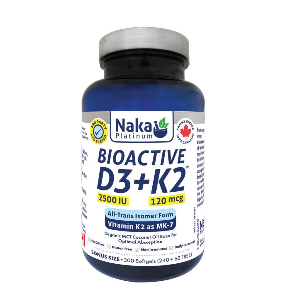VITAMIN D3 + VITAMIN K2 - 2500 IU + 120mcg / 300 SOFTGELS