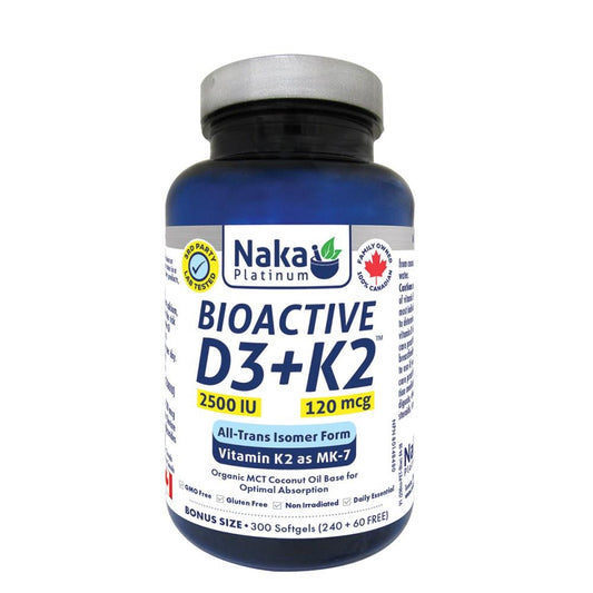 VITAMIN D3 + VITAMIN K2 - 2500 IU + 120mcg / 300 SOFTGELS