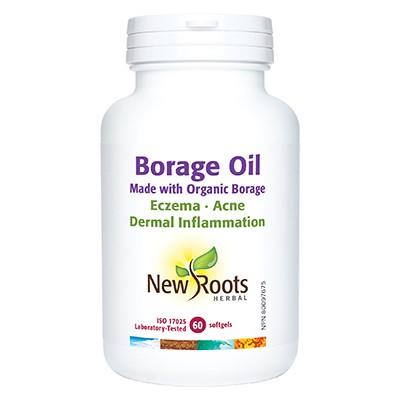 NEW ROOTS BORAGE OIL ORGANIC , 1000MG / 60SGELS