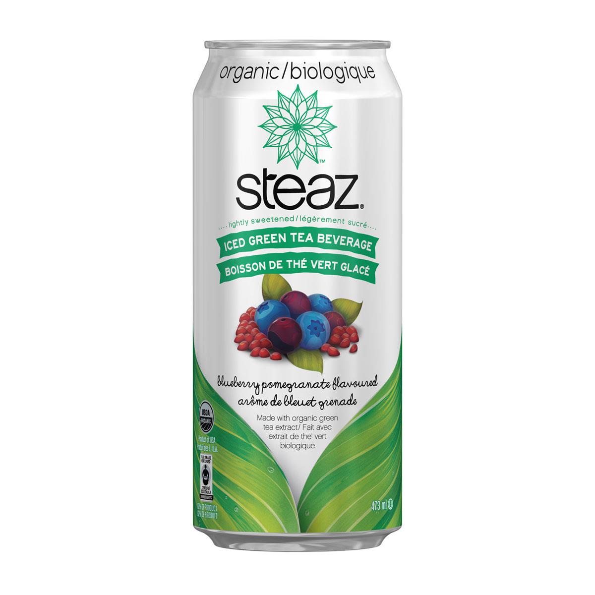 STEAZ TEA BLUEBERRY POMEGRANATE, 473ML