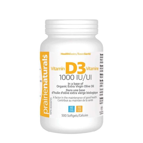 Vitamin D3, 1000IU - 500 Soft Gels