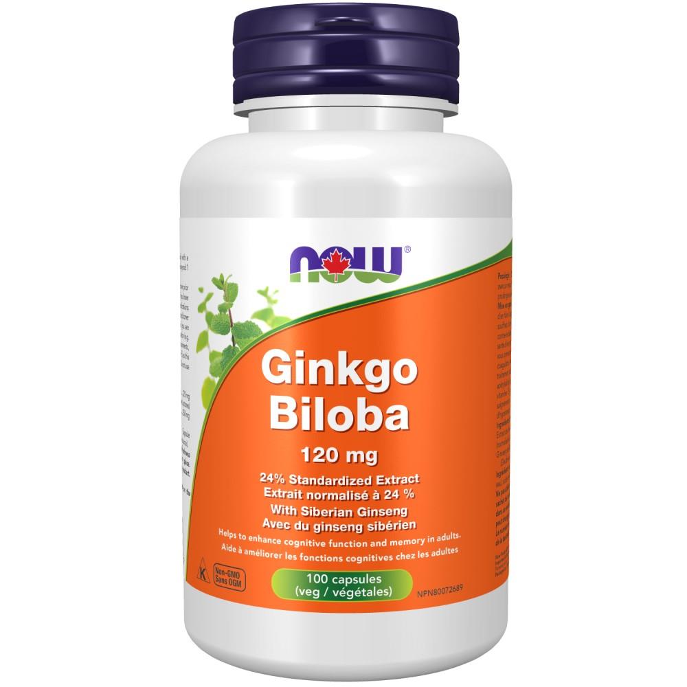 NOW GINKGO BILOBA - 120mg / 100 VCAPS