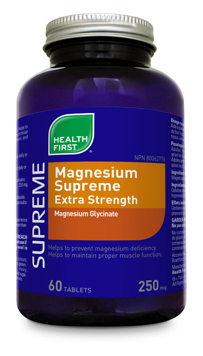 Magnesium Supreme Extra Strength - 250 mg / 60 Tablets
