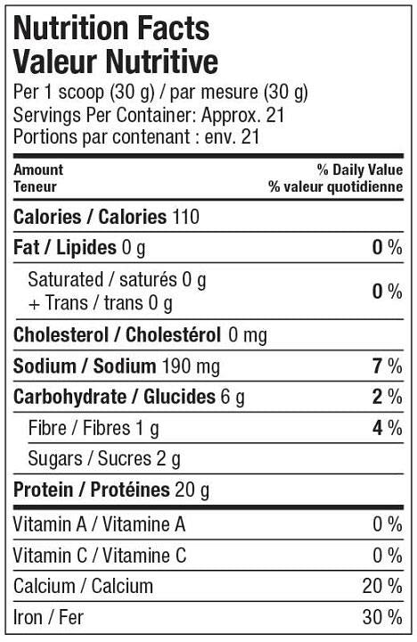 Vega Protein & Greens (Vanilla) - Label - Homegrown Foods, Stony Plain
