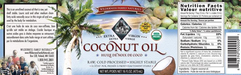 Wilderness Family Naturals, Organic Coconut Oil, Raw & Cold Pressed, Label, Homegrown Foods, Stony Plain