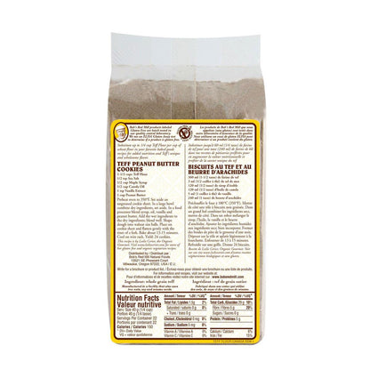 Bob's Red Mill Teff Flour Whole Grain Nutritional Panel