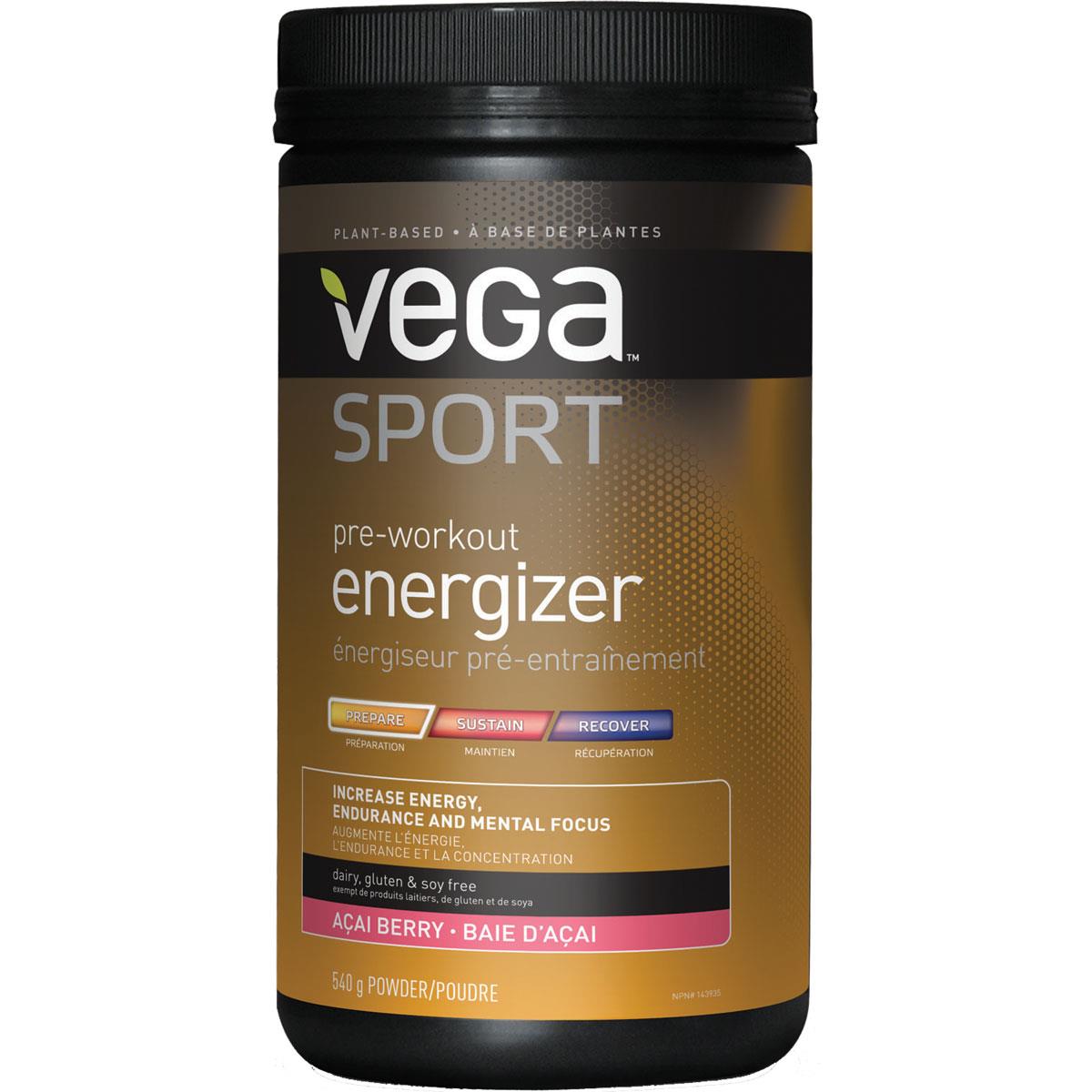 Vega Sport Pre-workout Energizer (Acai Berry) - 540g - Homegrown Foods, Stony Plain