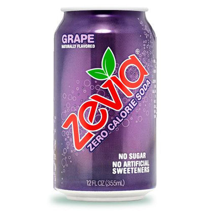 Zevia Zero Calorie Soda (Grape) -355ml Can - Homegrown Foods, Stony Plain