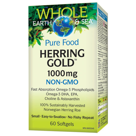 Whole Earth & Sea Herring Gold, 1000mg - 60 Softgels - Homegrown Foods, Stony Plain