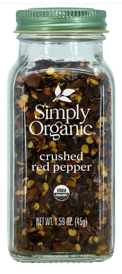 SIMPLY ORGANIC SPICES CRUSHED RED PEPPER, 45G
