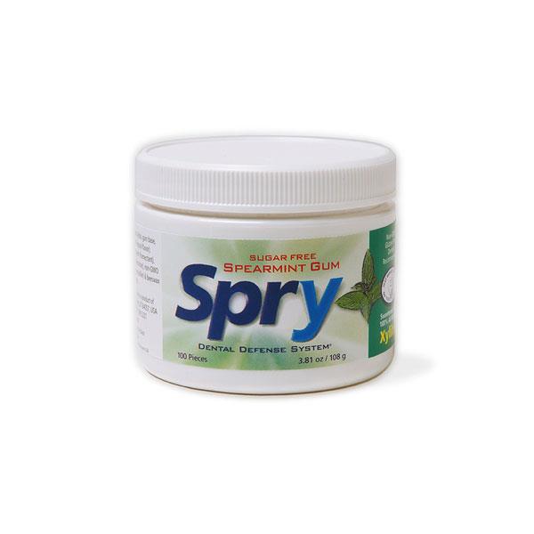 Spry Sugar Free Chewing Gum (Spearmint) - 100 Pieces - Homegrown Foods, Stony Plain