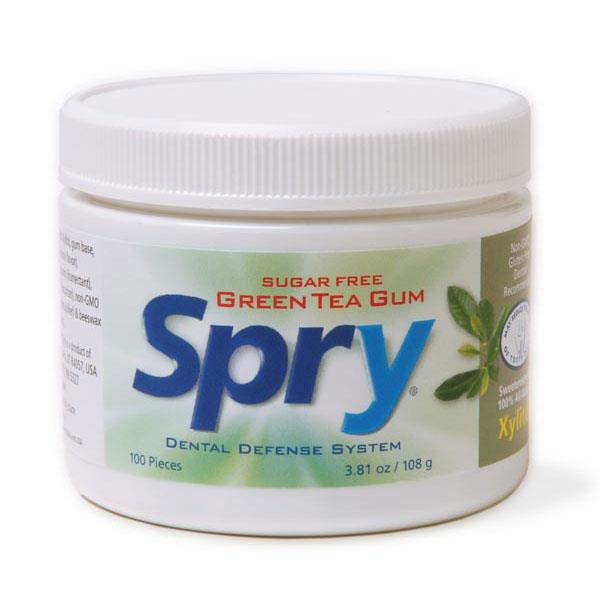 Spry Sugar Free Gum (Green Tea) - 100 Pieces - Homegrown Foods, Stony Plain