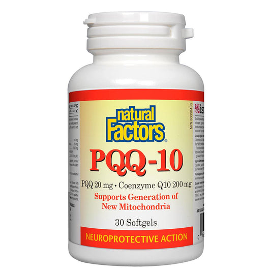 Natural Factors PQQ-10, PQQ 20mg & Coenzyme Q10 200mg, 30 Softgels