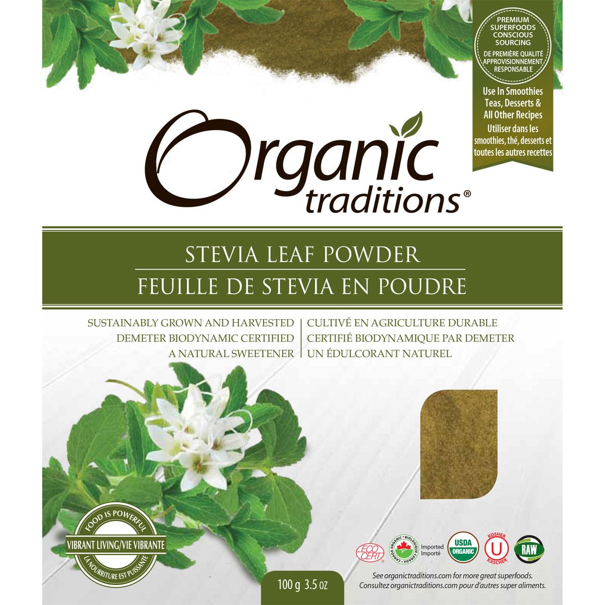 Organic Traditions, Organic Stevia Leaf Powder, 100g
