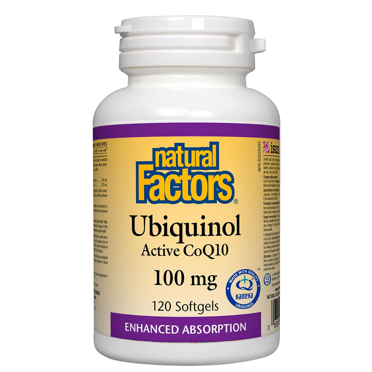 Natural Factors Ubiquinol Active CoQ10, 100mg, 120 Softgels