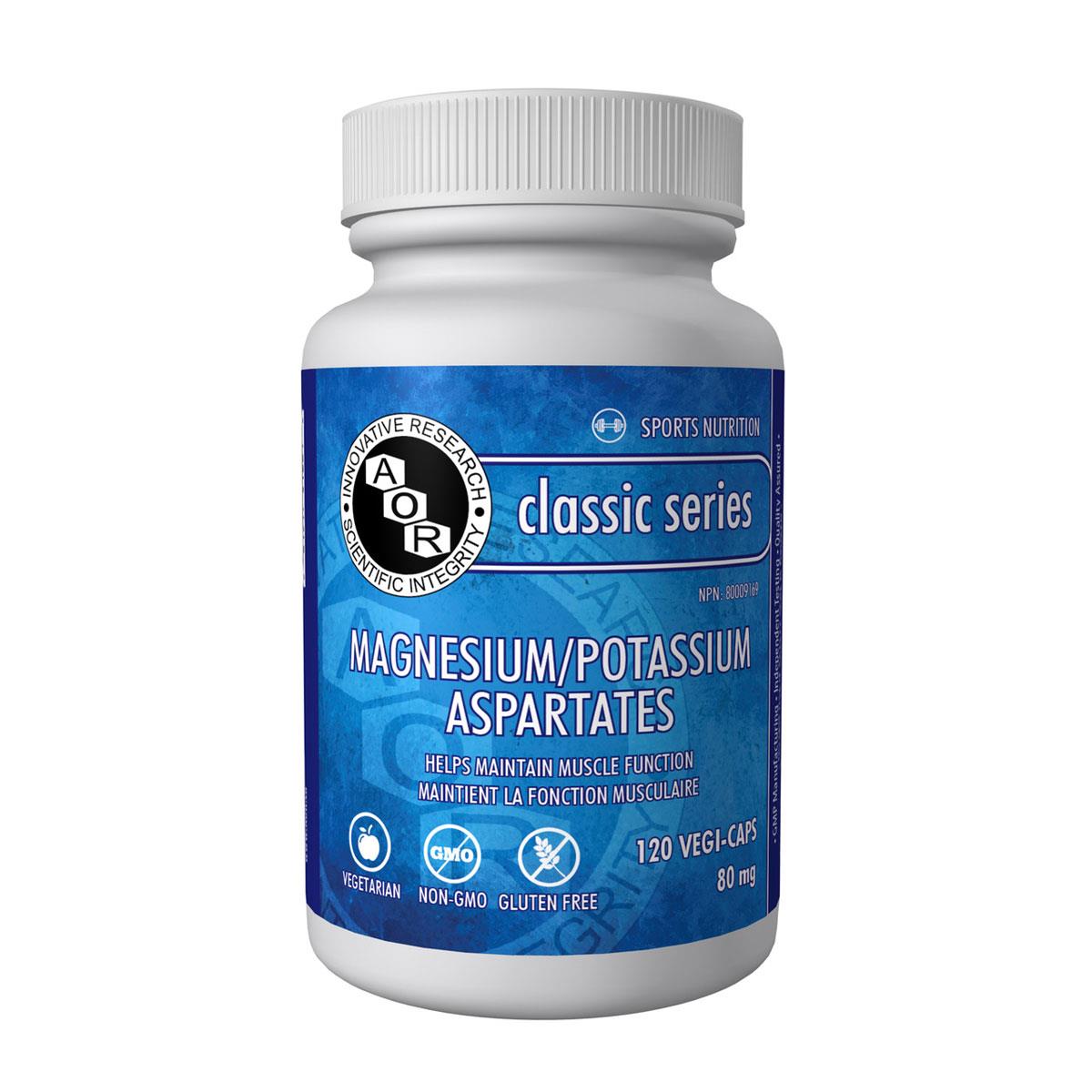 AOR Magnesium and Potassium Aspartates (500 mg / 120 Capsules)