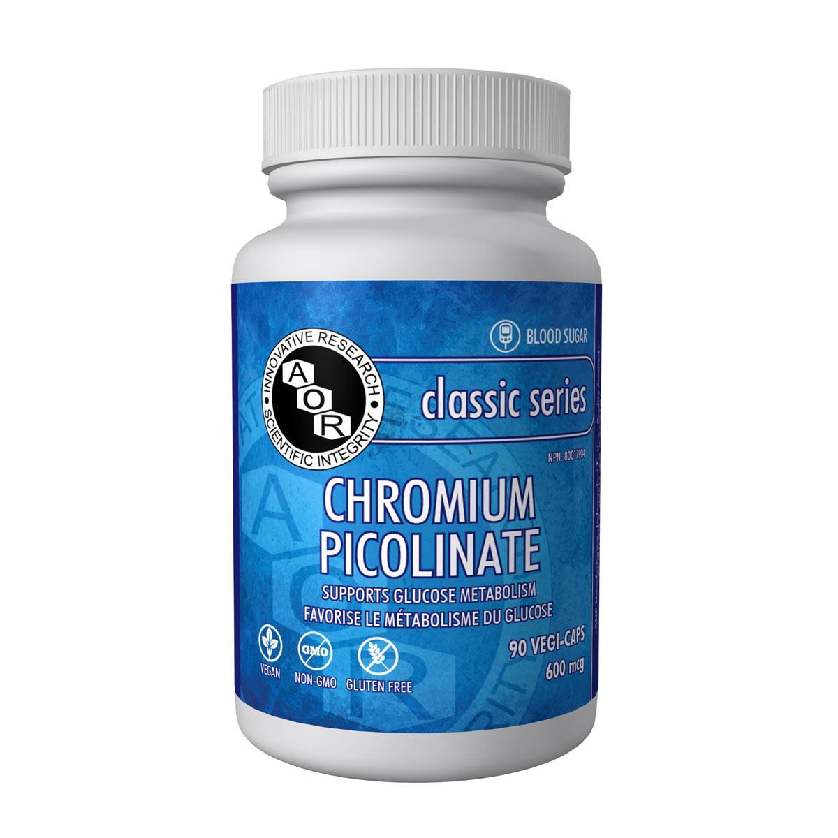 AOR Chromium Picolinate (600 mg / 90 Vegetable Capsules)