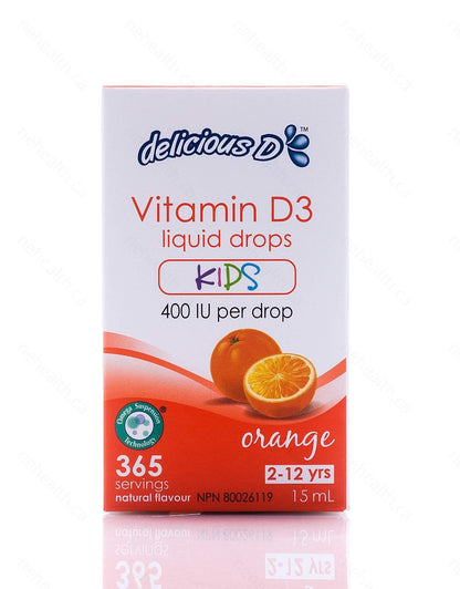 Delicious D3 for Kids 400IU - 15 mL (Orange)