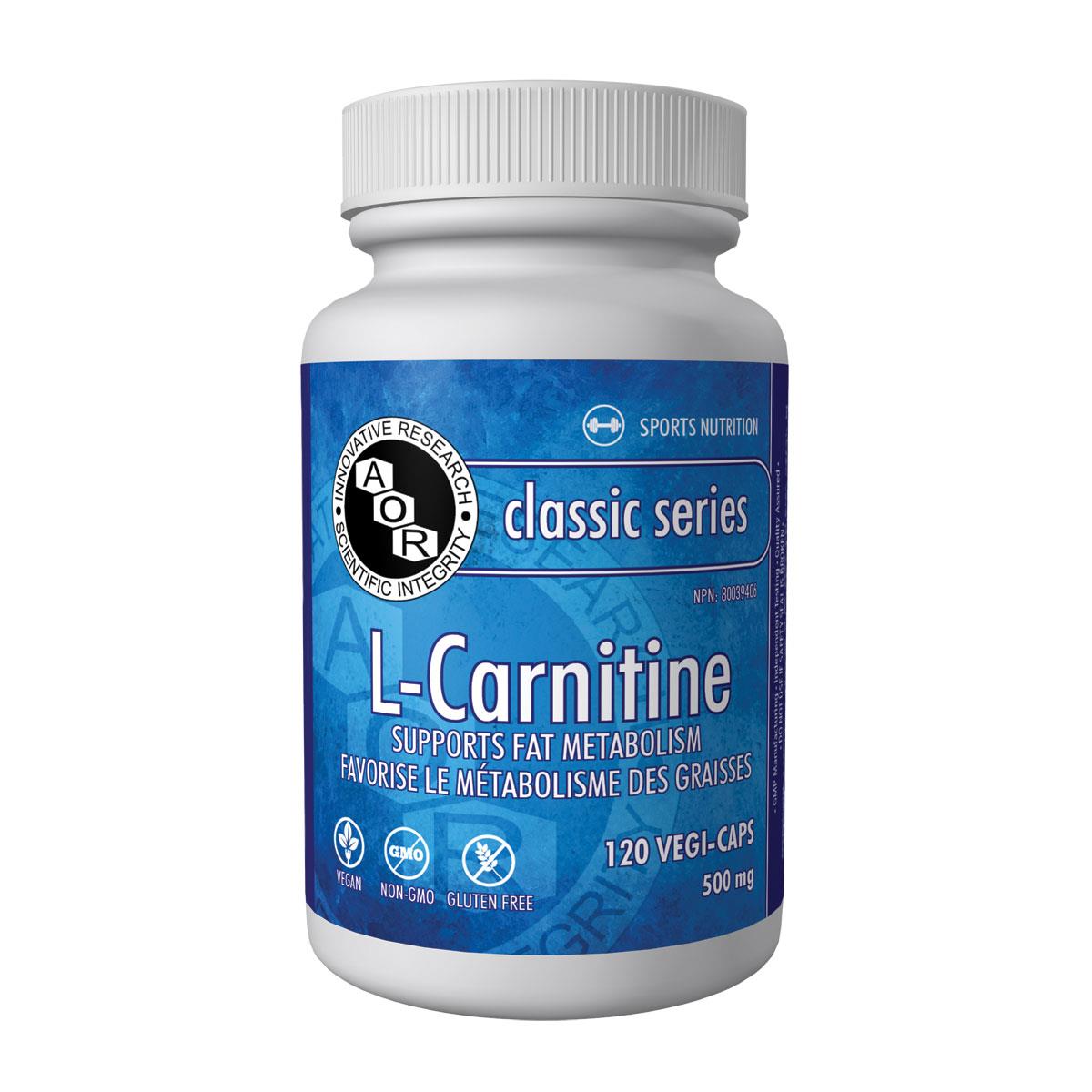 AOR L-Carnitine (500 mg / 120 Vegetable Capsules)