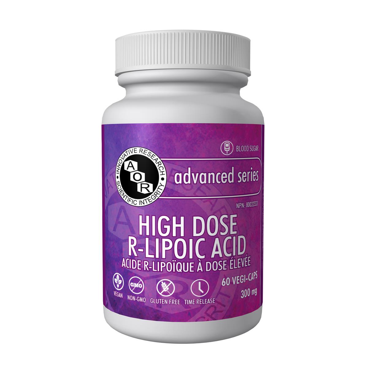 AOR High Dose R-Lipoic Acid (300 mg / 60 Vegetable Capsules)
