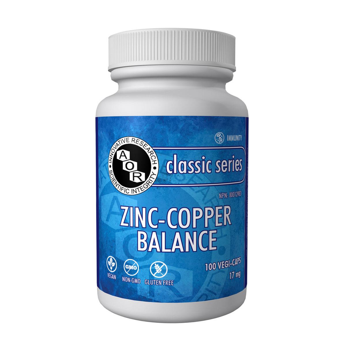 AOR Zinc Copper Balance (17 mg / 100 Vegetable Capsules)