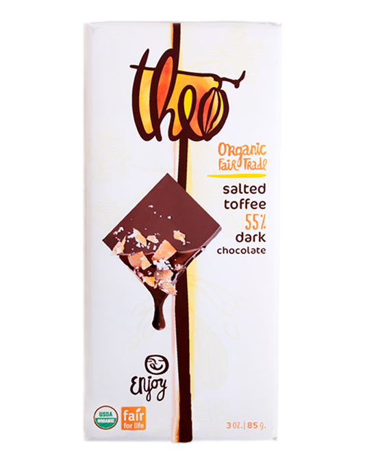 THEO CHOC BAR SALTED TOFFEE - 85G