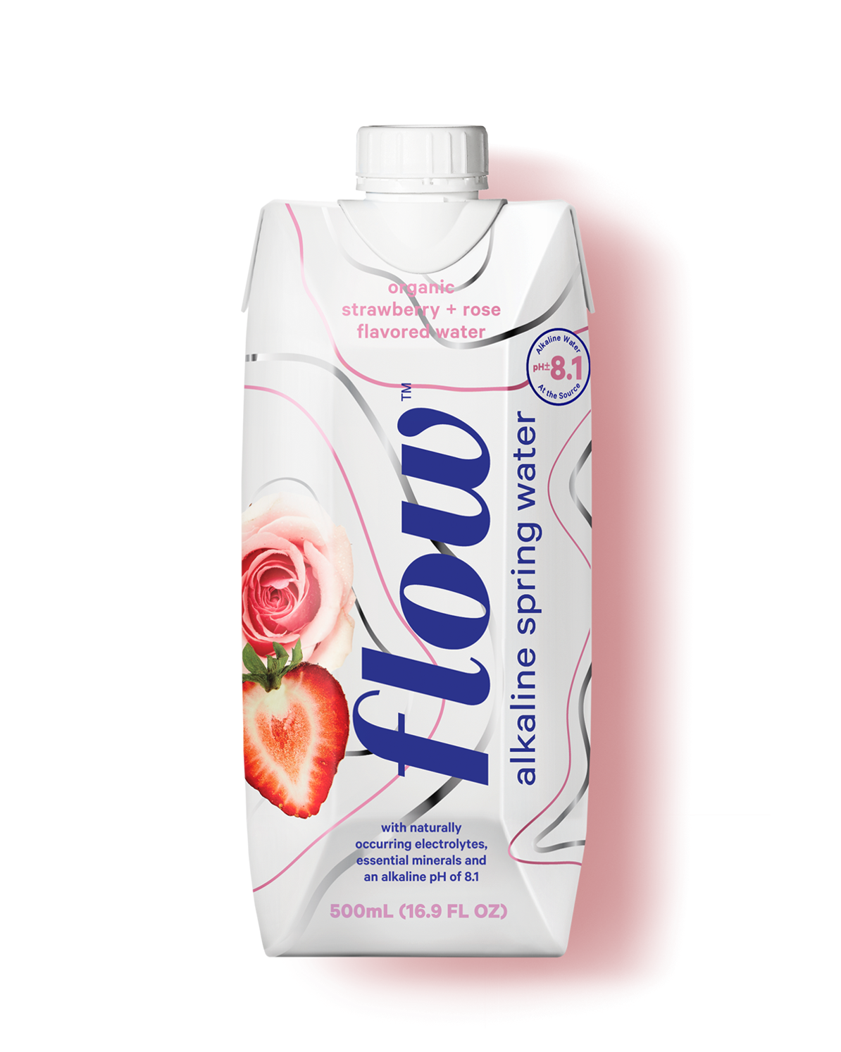 FLOW WATER STRAWBERRY + ROSE 500ML