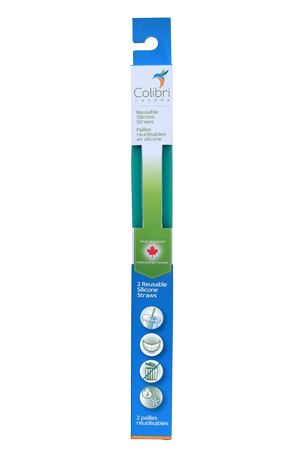 COLIBRI REUSABLE STRAWS GREEN 2 PACK