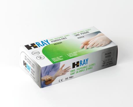 RAY DISPOSABLE VINYL GLOVES – IND/FOOD GRADE size Medium only