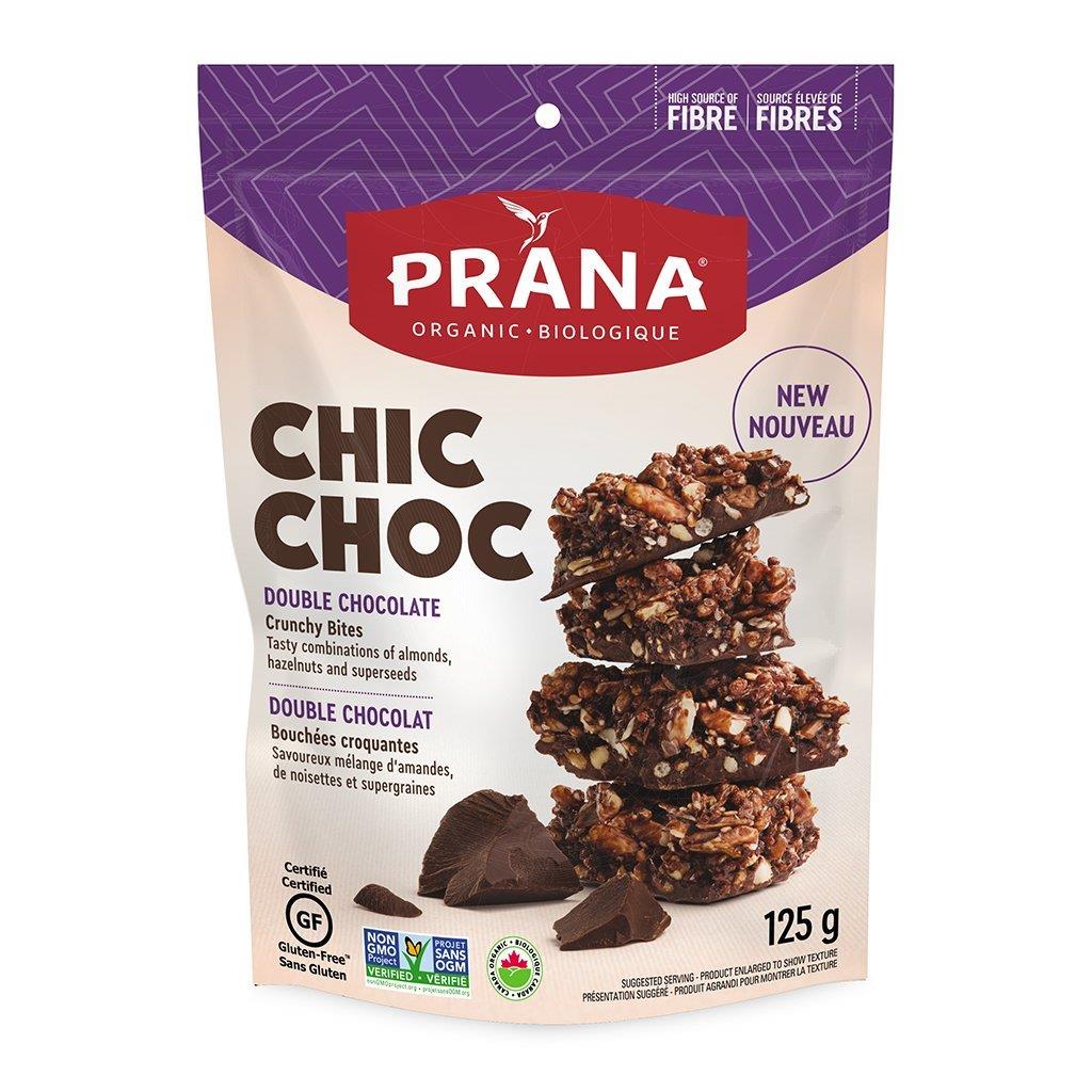 PRANA CHIC CHOC DOUBLE CHOCOLATE BITES 125G