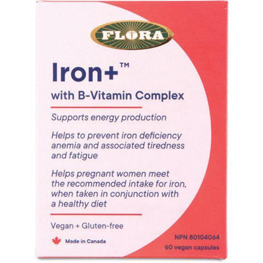 FLORA IRON + VITAMIN B COMPLEX 60 VEGAN CAPS