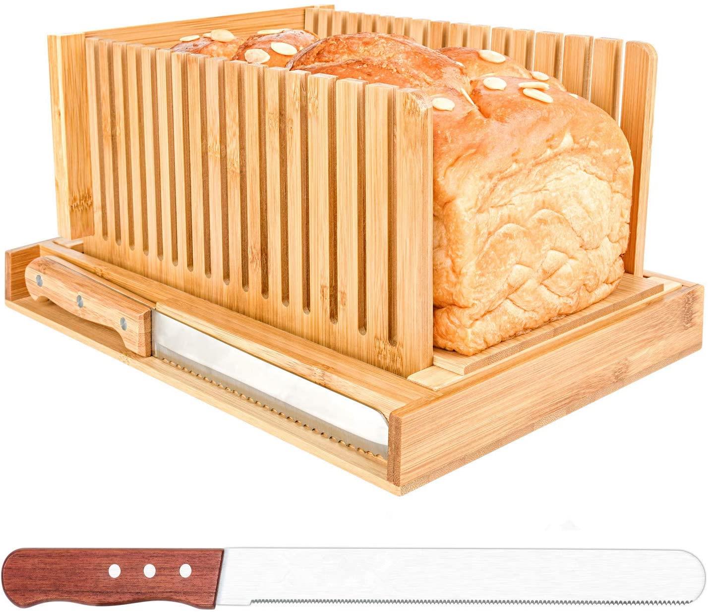 BREAD SLICER BAMBOO w KNIFE EACH