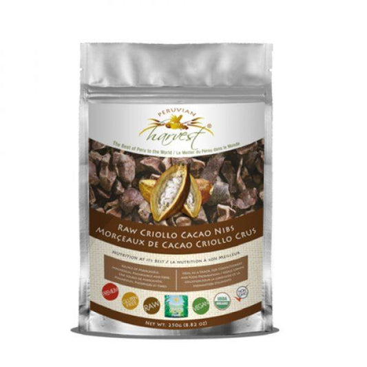 - PERUVIAN  HARVEST CACAO NIBS RAW ORG 250G