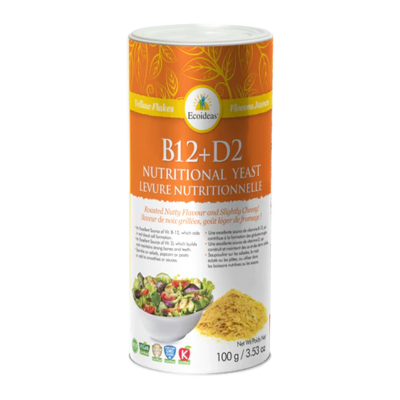 ECOIDEAS NUTRITIONAL YEAST SHAKER B12+D3 /100G