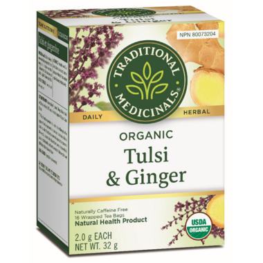 TRADITIONAL MEDICINALS TEA TULSI & GINGER 16BAGS