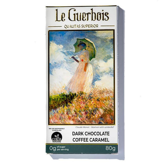 LeGUERBOIS CHOCOLATE BAR COFFEE CARAMEL 80G
