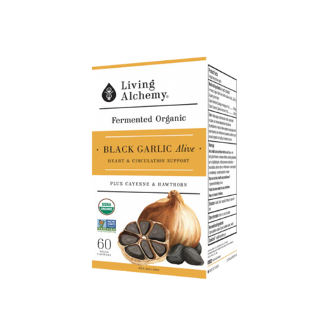 LIVING ALCHEMY BLACK GARLIC FERMENTED ORGANIC 60 VEGAN CAPS