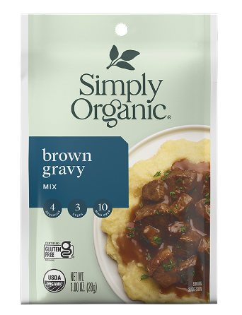 SIMPLY ORGANIC GRAVY MIX BROWN, 24G