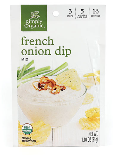 SIMPLY ORGANIC DIP FRENCH ONION, 31G