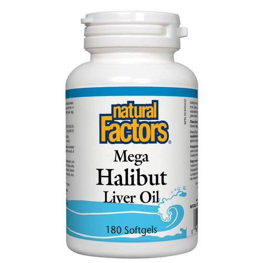 Natural Factors Mega Halibut Liver Oil - 180 Softgels - Homegrown Foods, Stony Plain