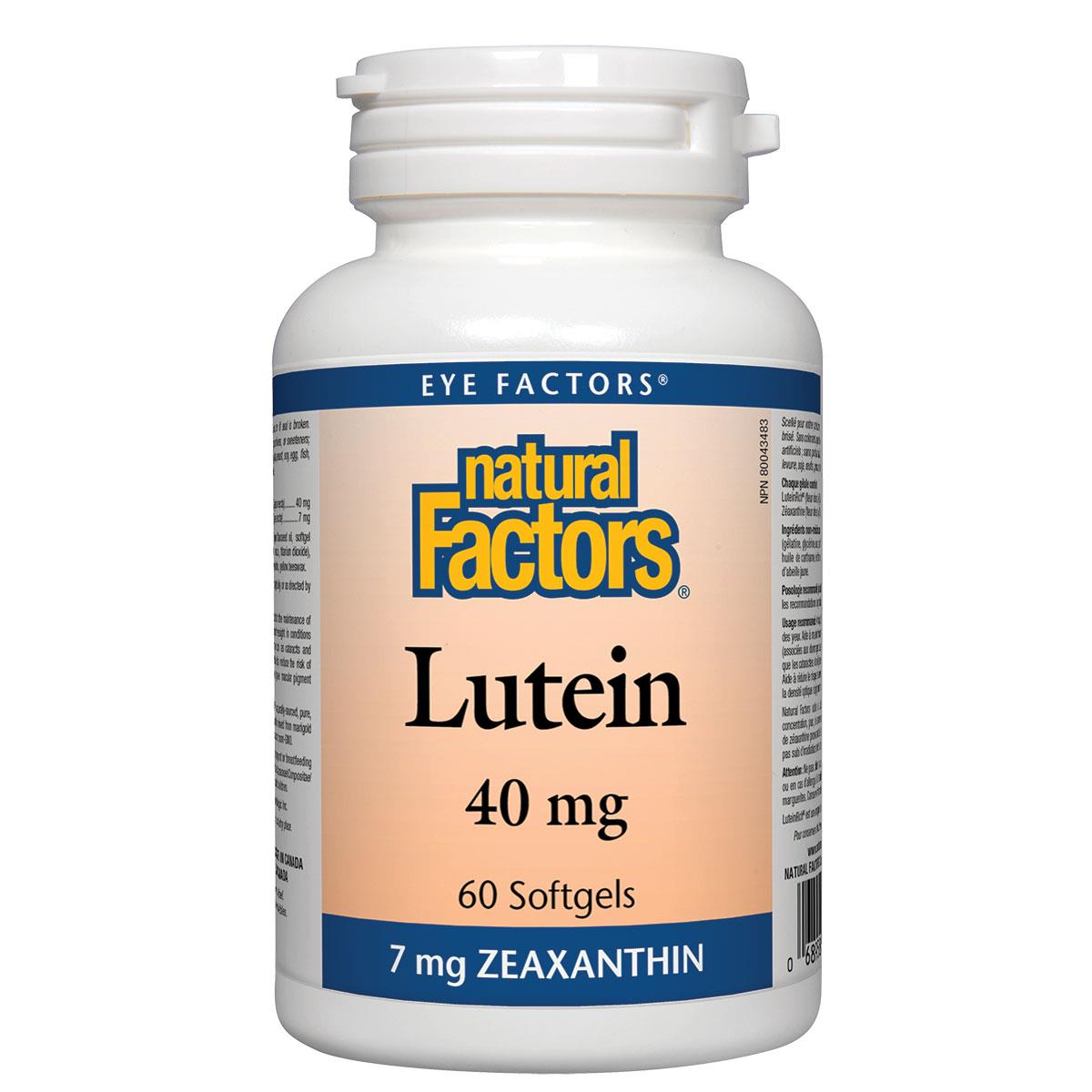 Natural Factors Lutein, 40mg - 60 softgels - Homegrown Foods, Stony Plain
