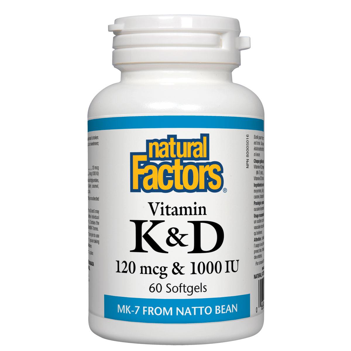 Natural Factors Vitamin K & D, 60 softgels