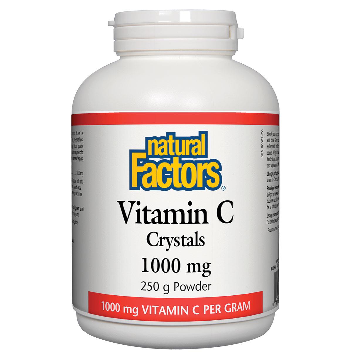 Natural Factors Vitamin C Crystals, 1000mg, 250g powder