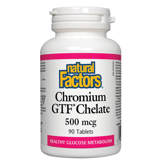 Natural Factors Chromium GTF Chelate, 500mcg / 90 Tabs