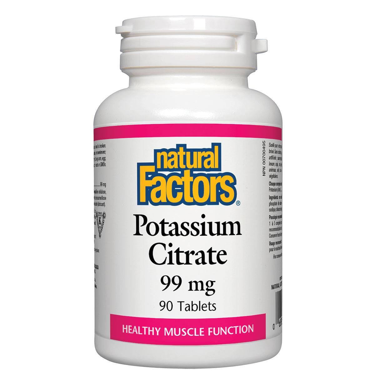 Natural Factors Potassium Citrate, 99mg - 90 Tabs - Homegrown Foods, Stony Plain