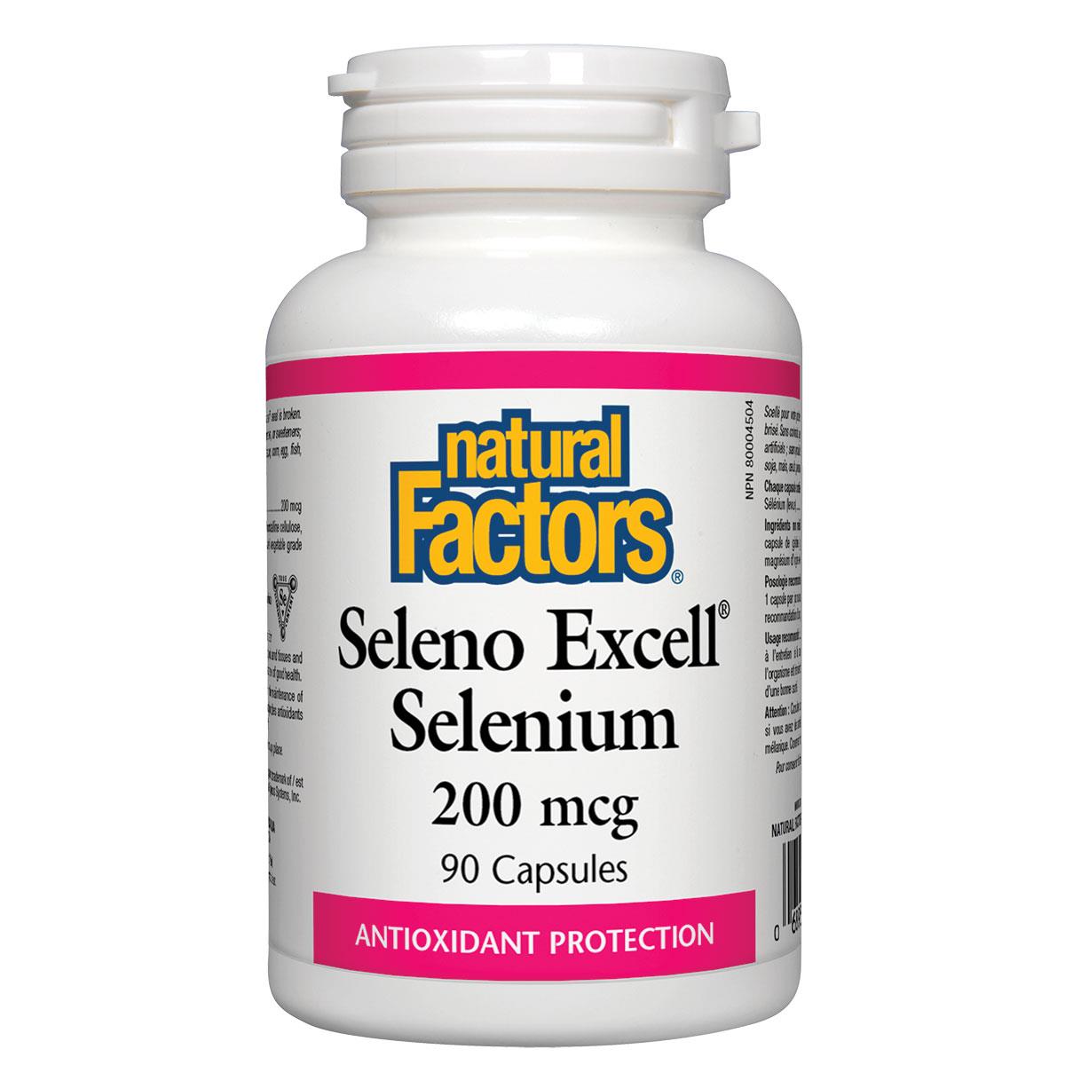 Natural Factors Seleno Excell Selenium, 200mcg - 90 Caps - Homegrown Foods, Stony Plain
